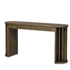59" Oak Veneer Console Table with Drawers