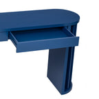 59" Oak Veneer Console Table with Drawers