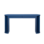 59" Oak Veneer Console Table with Drawers