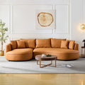 5 Seater Bonded Leather Upholstered Curved Modern Sectional Sofa