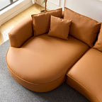 5 Seater Bonded Leather Upholstered Curved Modern Sectional Sofa