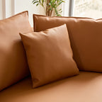 5 Seater Bonded Leather Upholstered Curved Modern Sectional Sofa