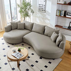 5 Seater Bonded Leather Upholstered Curved Modern Sectional Sofa