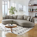 5 Seater Bonded Leather Upholstered Curved Modern Sectional Sofa