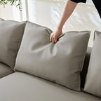 5 Seater Bonded Leather Upholstered Curved Modern Sectional Sofa