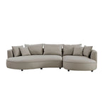 5 Seater Bonded Leather Upholstered Curved Modern Sectional Sofa