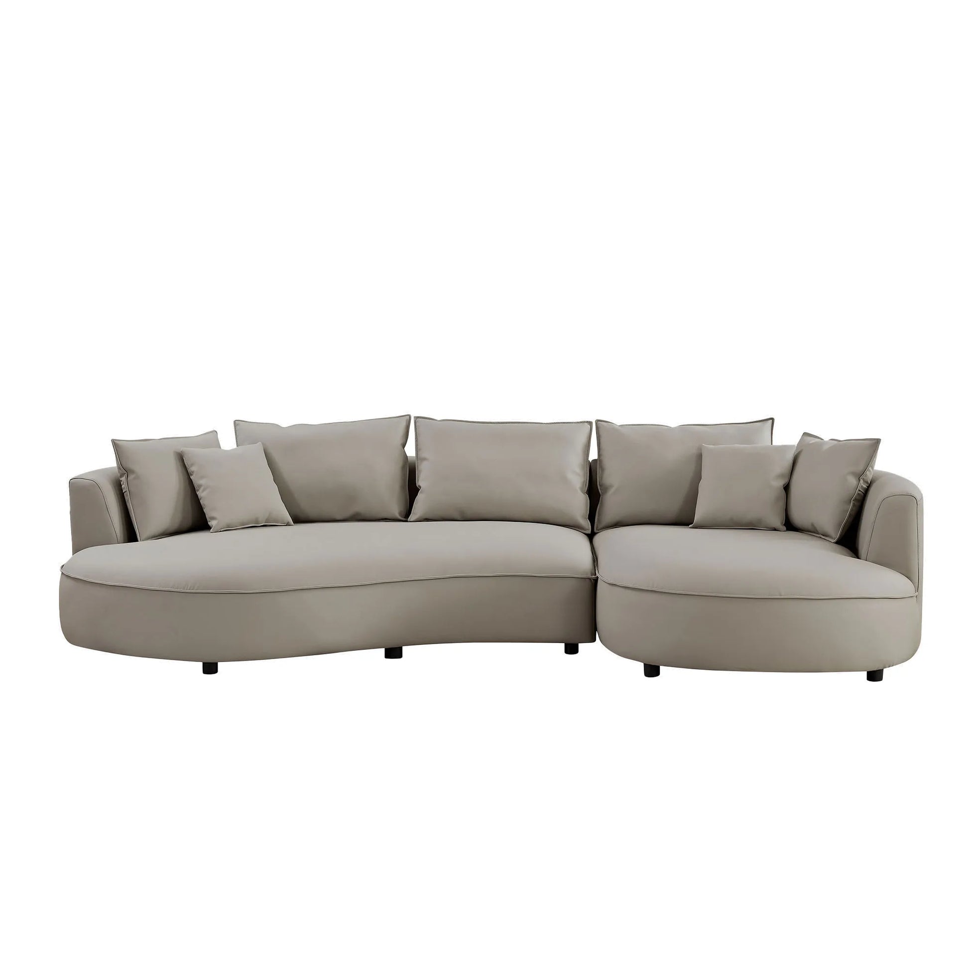 5 Seater Bonded Leather Upholstered Curved Modern Sectional Sofa
