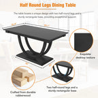 6-Piece Wood Modern Dining Table Set with Bench and 4 Dining Chairs