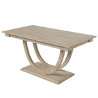 6-Piece Wood Modern Dining Table Set with Bench and 4 Dining Chairs