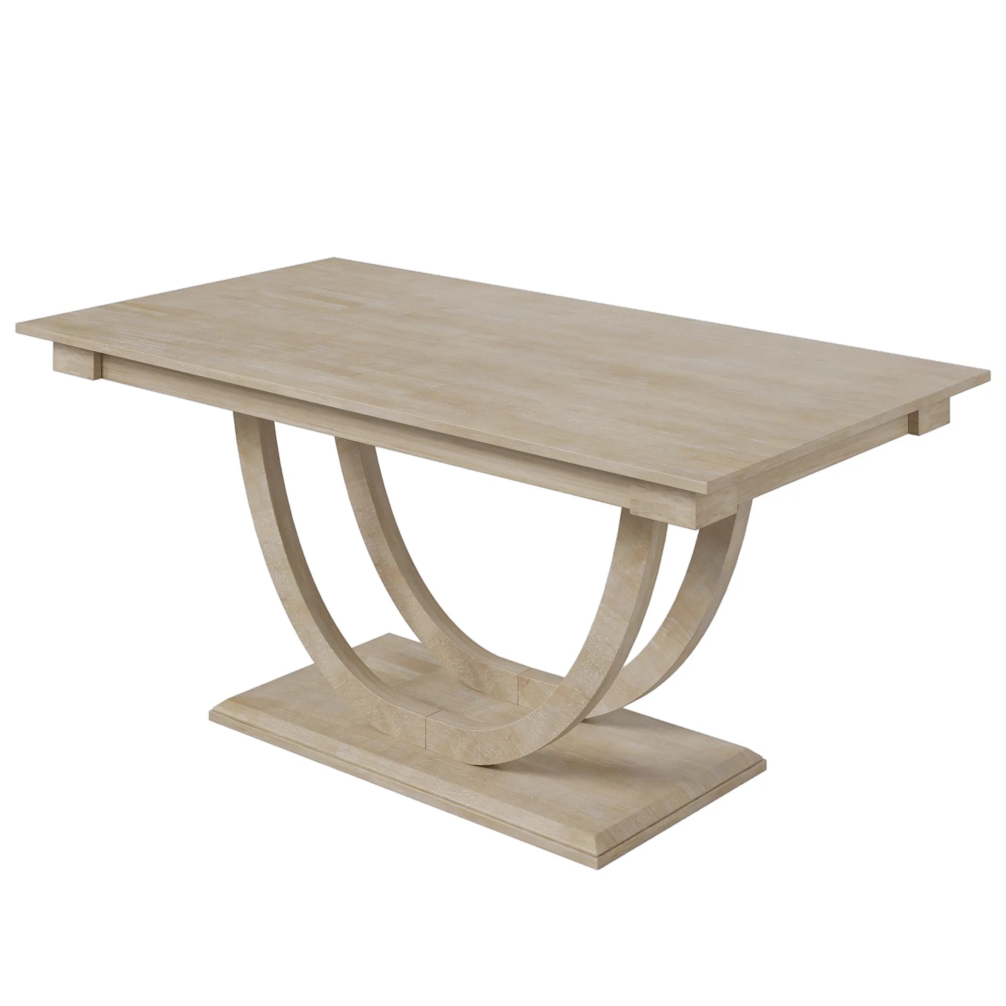 6-Piece Wood Modern Dining Table Set with Bench and 4 Dining Chairs