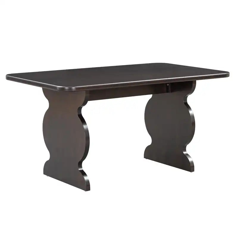 60" 6-Piece Mid-Century Modern Dining Table Set With 4 Chairs and Bench
