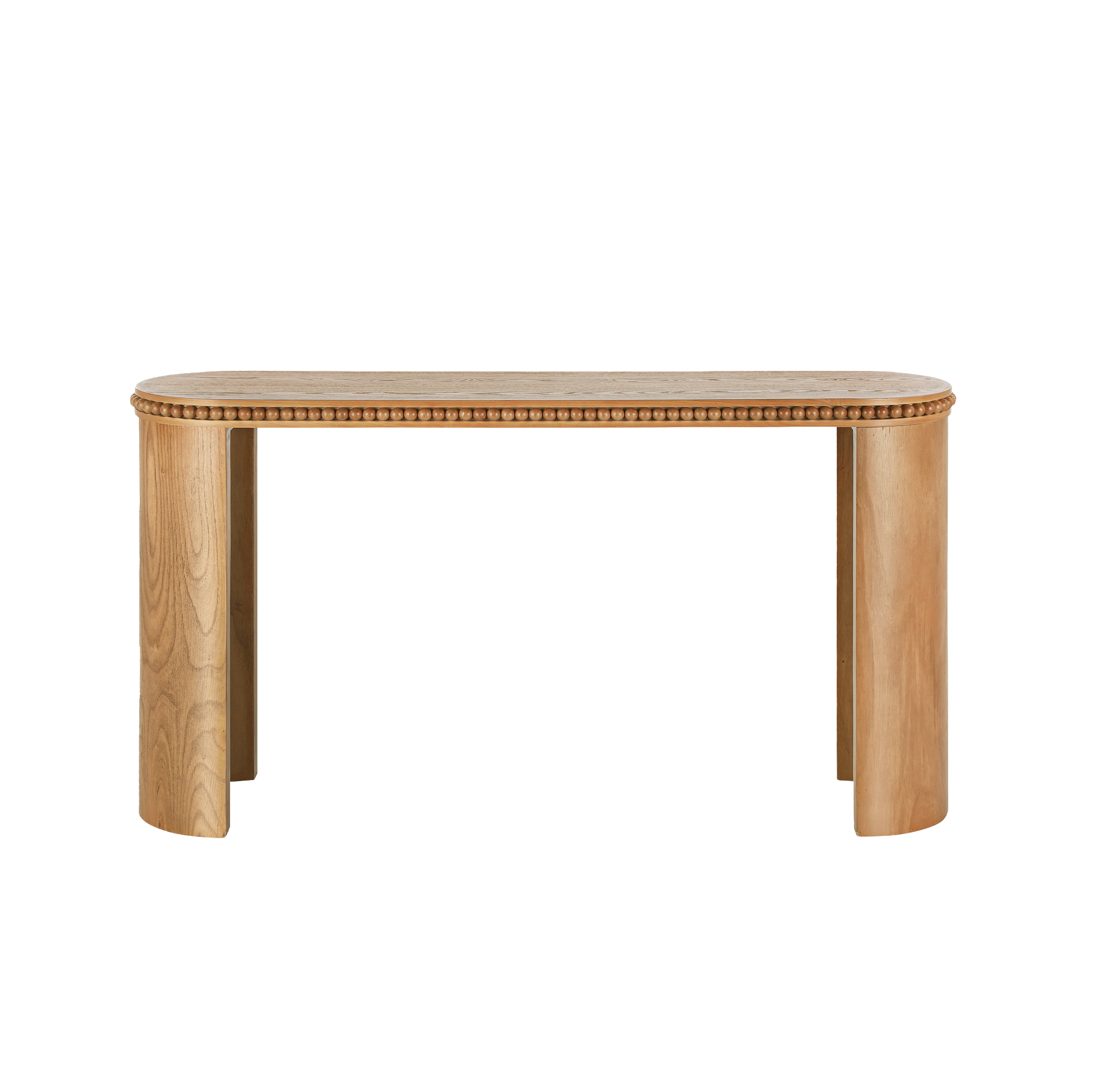 60" Console Table with Beaded Trim & Reversible Curved Legs