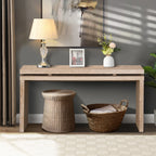 60" Farmhouse Console Table with Double Layer Design