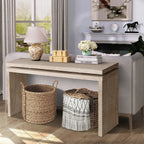 60" Farmhouse Console Table with Double Layer Design