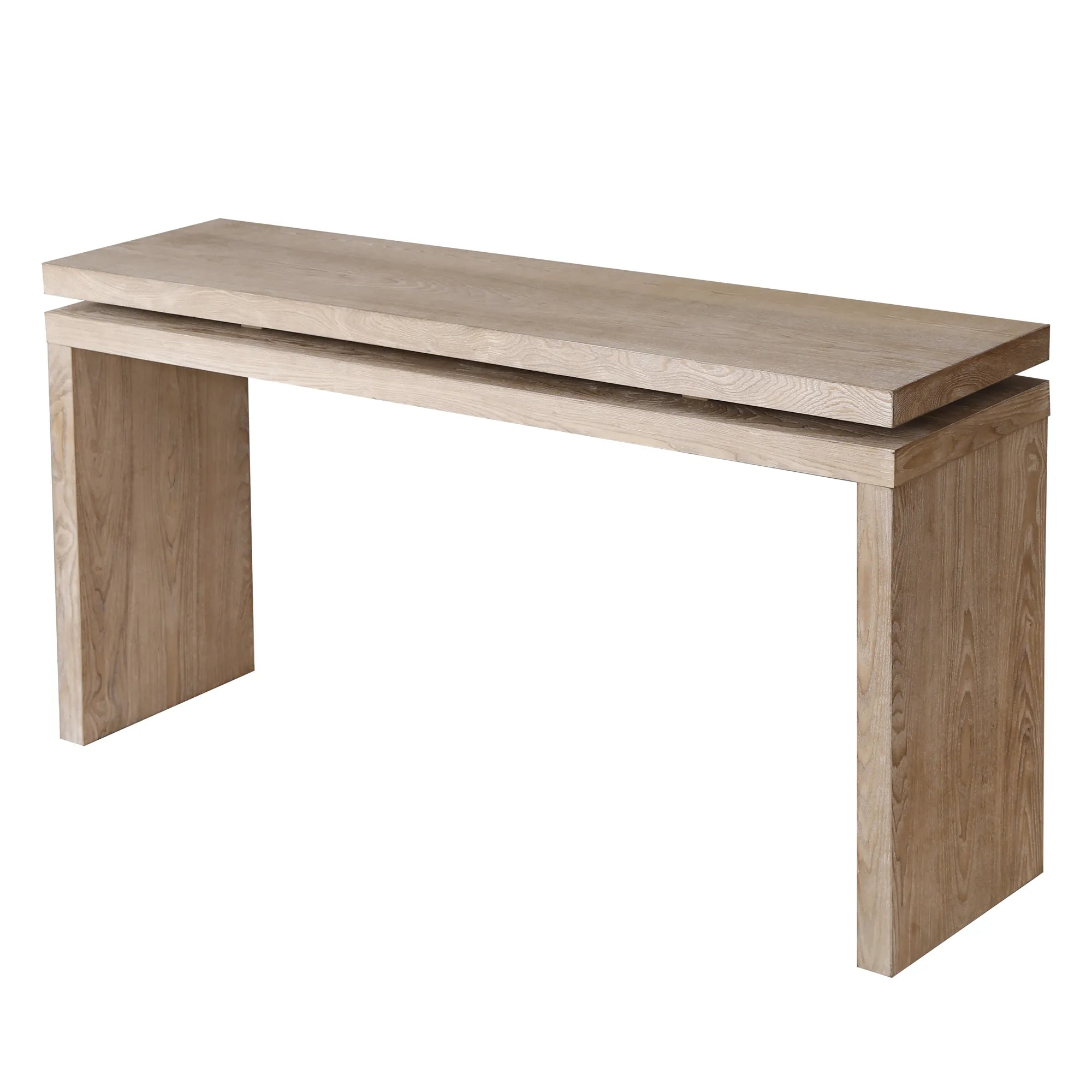 60" Farmhouse Console Table with Double Layer Design