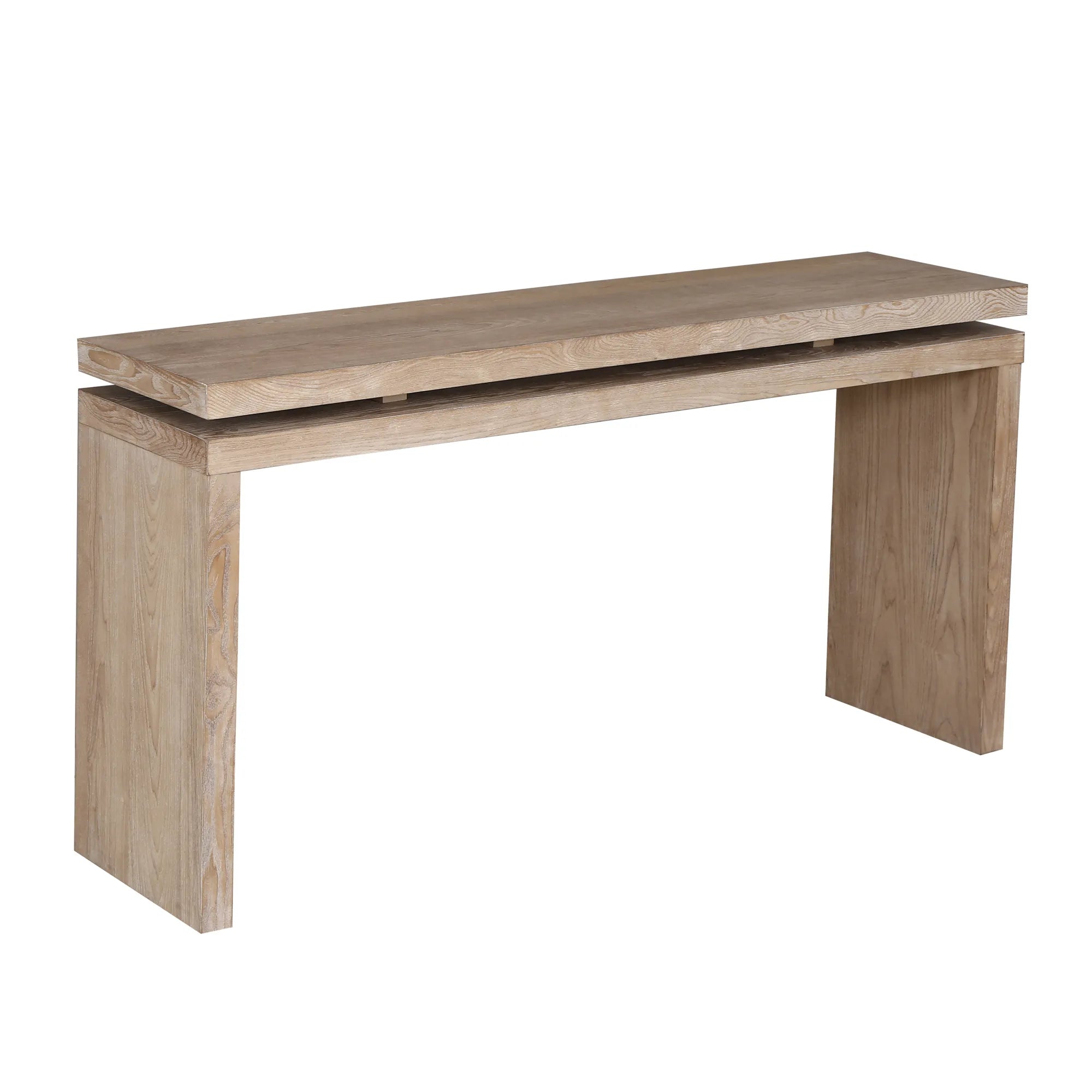 60" Farmhouse Console Table with Double Layer Design
