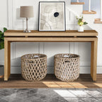 60" Farmhouse Console Table with Double Layer Design
