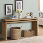 60" Farmhouse Console Table with Double Layer Design