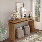 60" Farmhouse Console Table with Double Layer Design