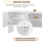 60" Minimalist Style Modern Sideboard with 4 Doors