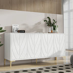60” Modern Carved 4-Door Sideboard