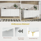 60” Modern Carved 4-Door Sideboard