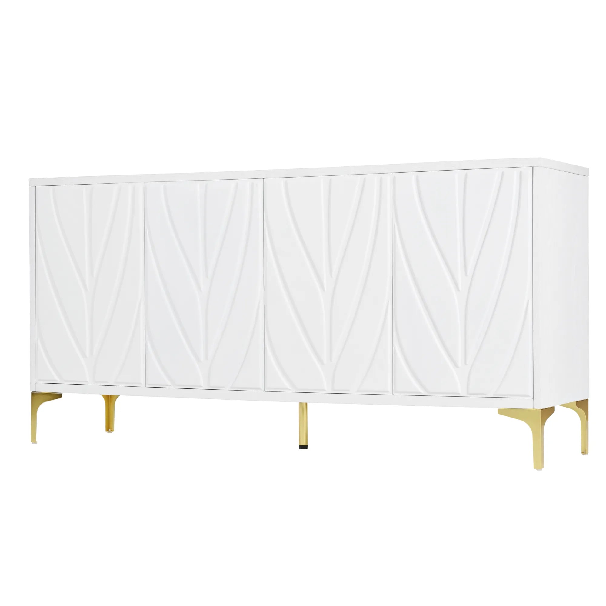 60” Modern Carved 4-Door Sideboard