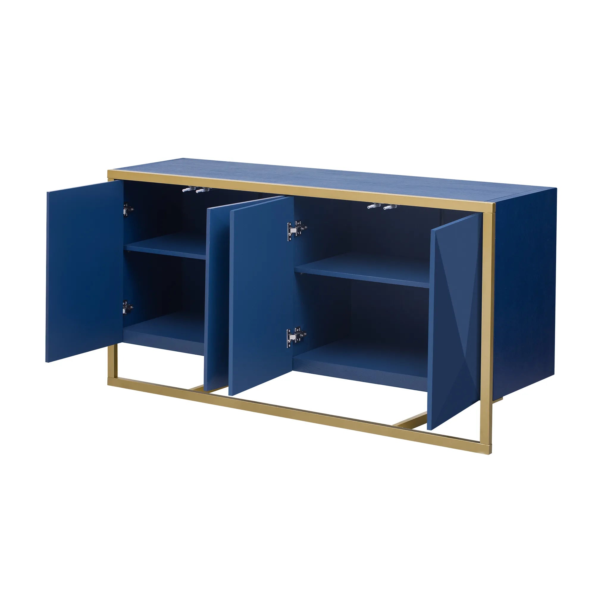 60" Modern Sideboard with Metal Legs and Storage
