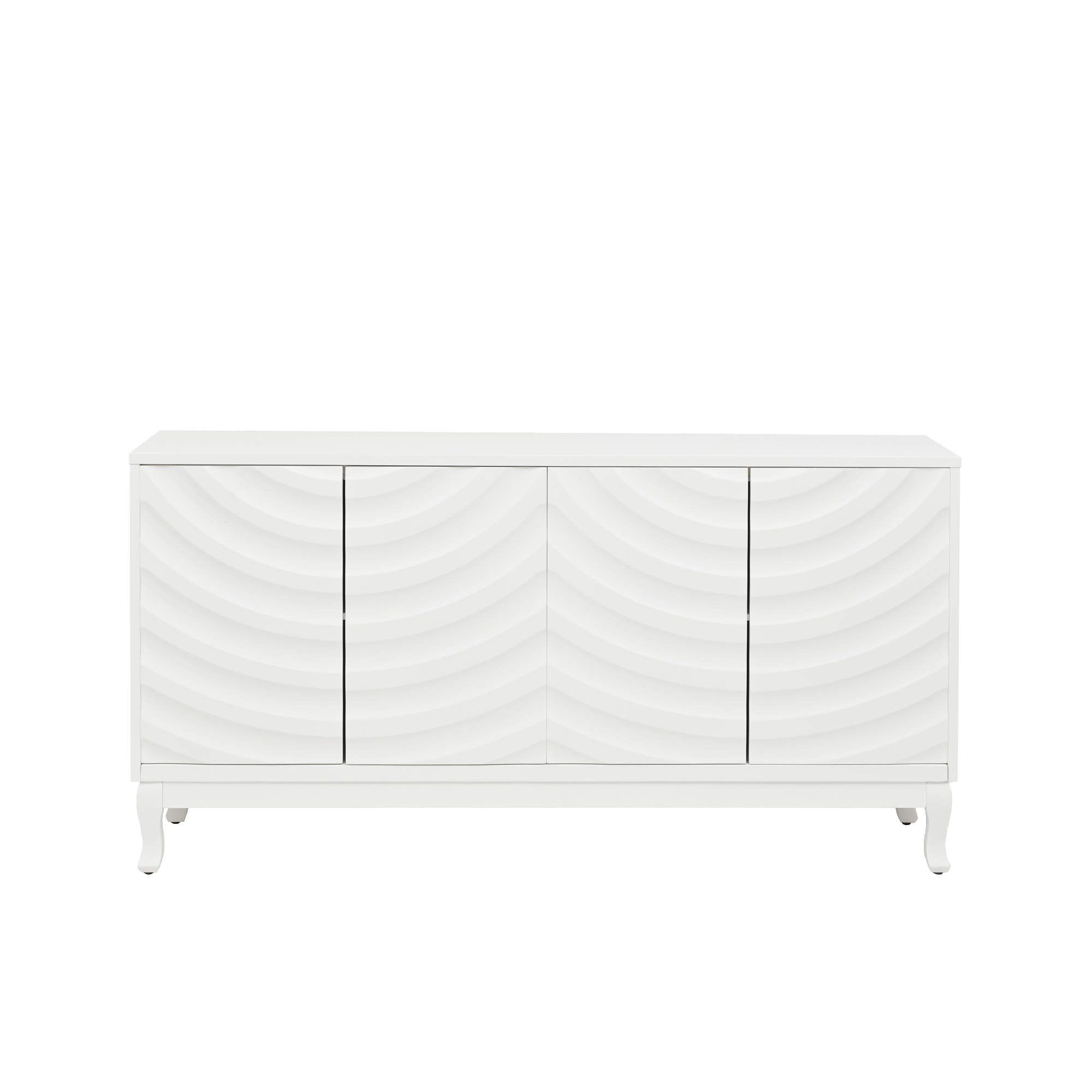 60" Modern Wavy 4-Door Sideboard