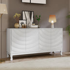 60" Modern Wavy 4-Door Sideboard