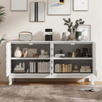 60" Modern Wavy 4-Door Sideboard