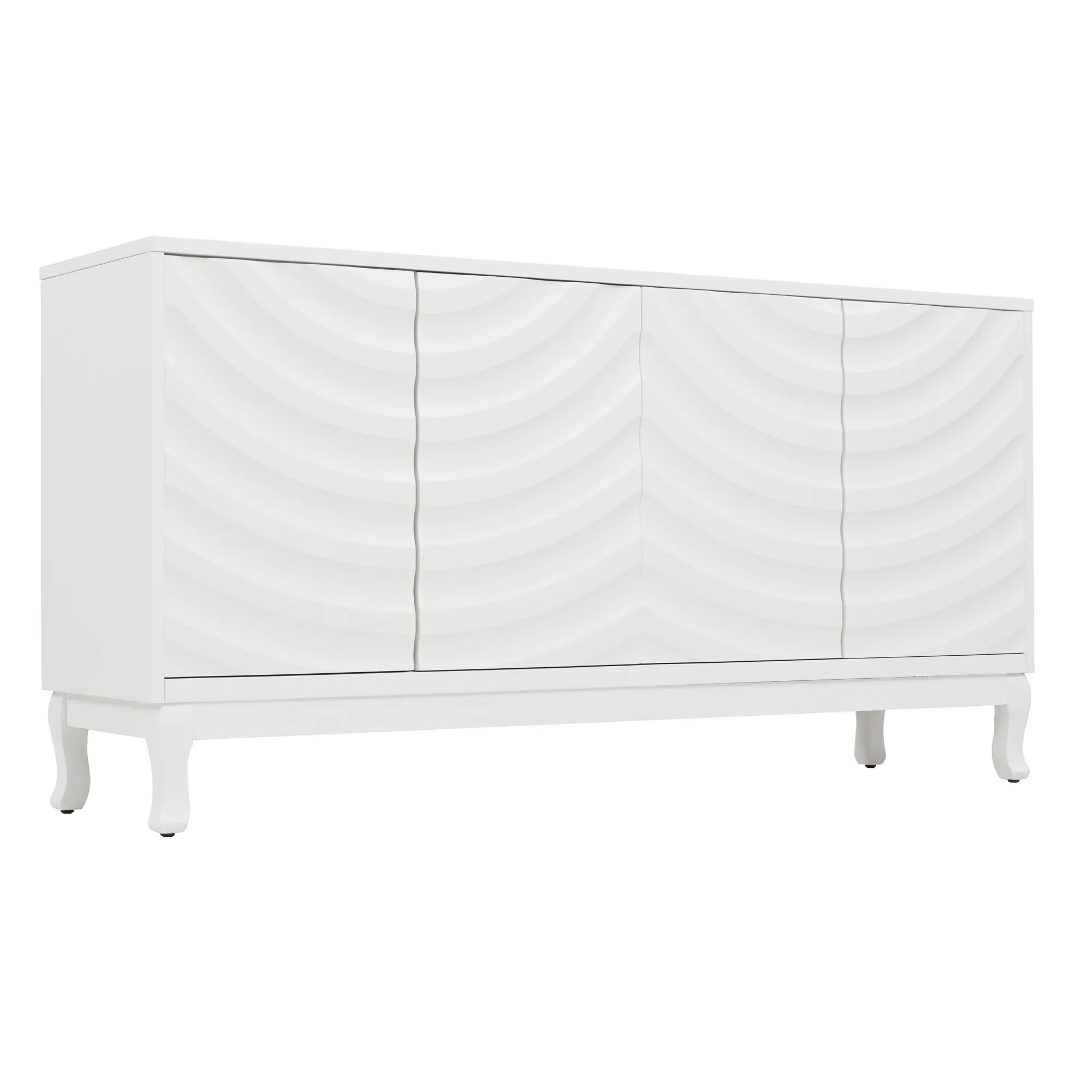 60" Modern Wavy 4-Door Sideboard