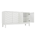 60" Modern Wavy 4-Door Sideboard