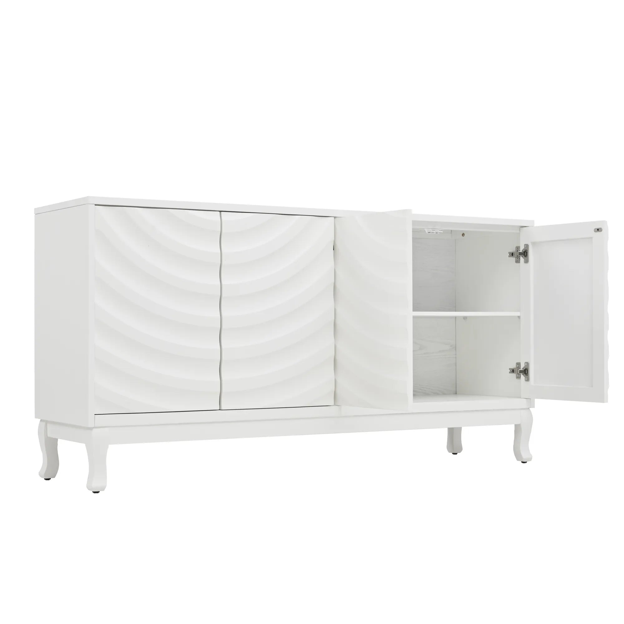 60" Modern Wavy 4-Door Sideboard
