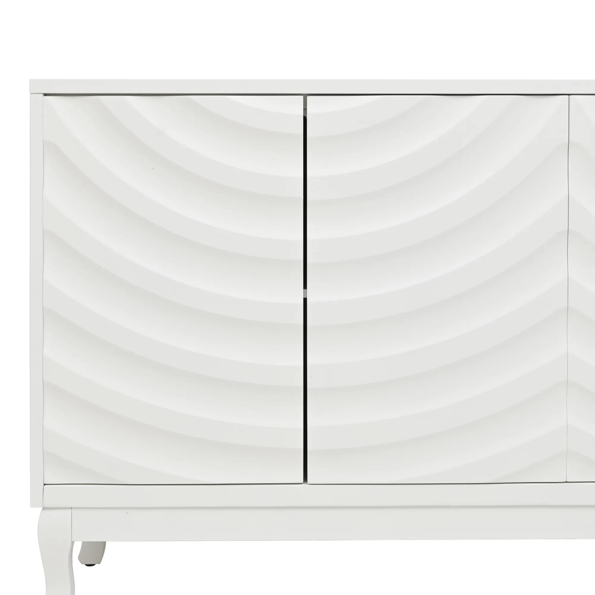 60" Modern Wavy 4-Door Sideboard