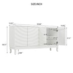 60" Modern Wavy 4-Door Sideboard