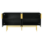 60” Modern 4-Door Sideboard with Gold Handles