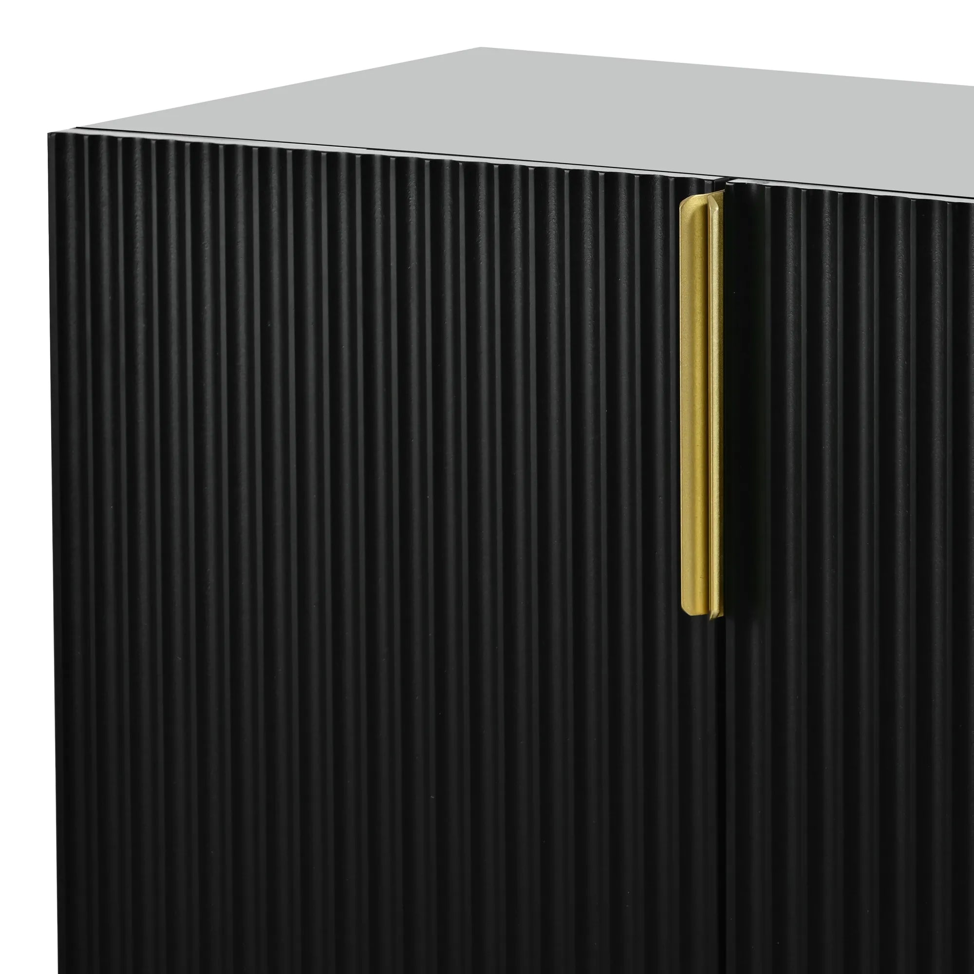 60” Modern 4-Door Sideboard with Gold Handles