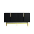 60” Modern 4-Door Sideboard with Gold Handles