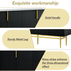 60” Modern 4-Door Sideboard with Gold Handles
