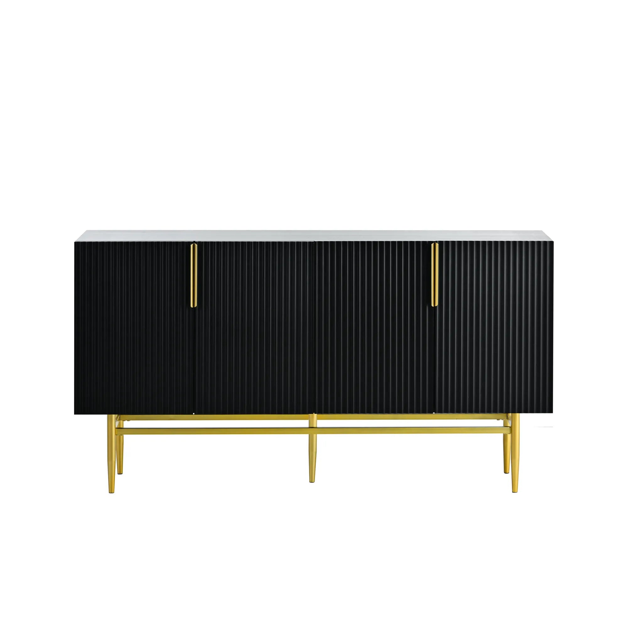 60” Modern 4-Door Sideboard with Gold Handles