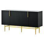 60” Modern 4-Door Sideboard with Gold Handles