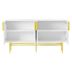 60” Modern 4-Door Sideboard with Gold Handles