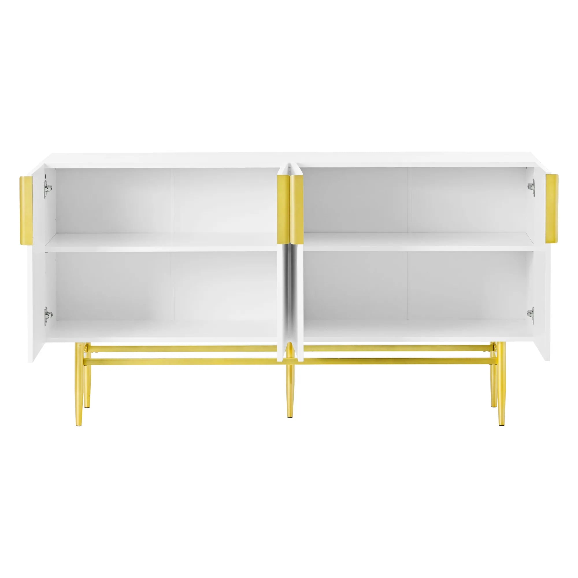 60” Modern 4-Door Sideboard with Gold Handles