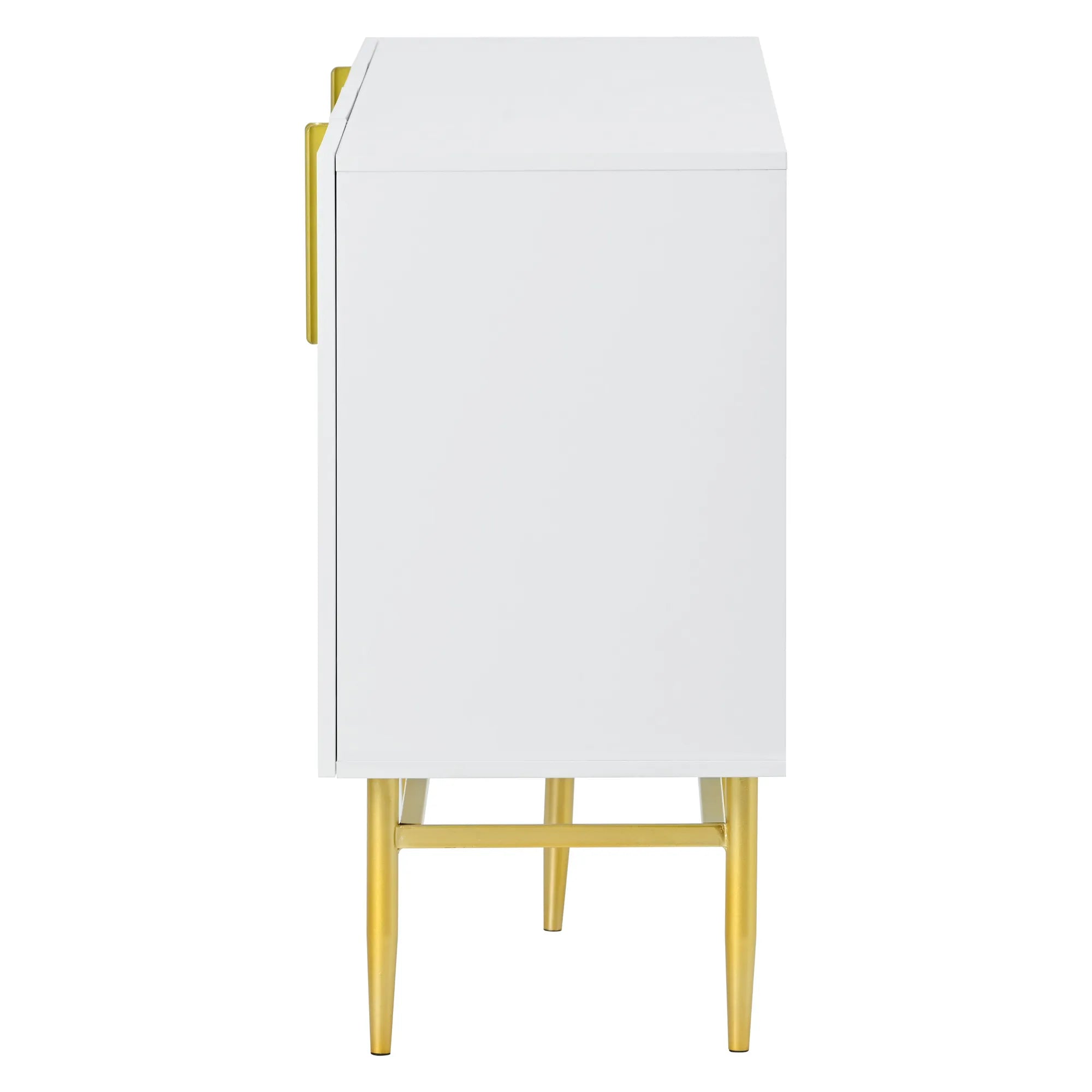 60” Modern 4-Door Sideboard with Gold Handles