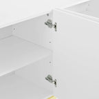 60” Modern 4-Door Sideboard with Gold Handles