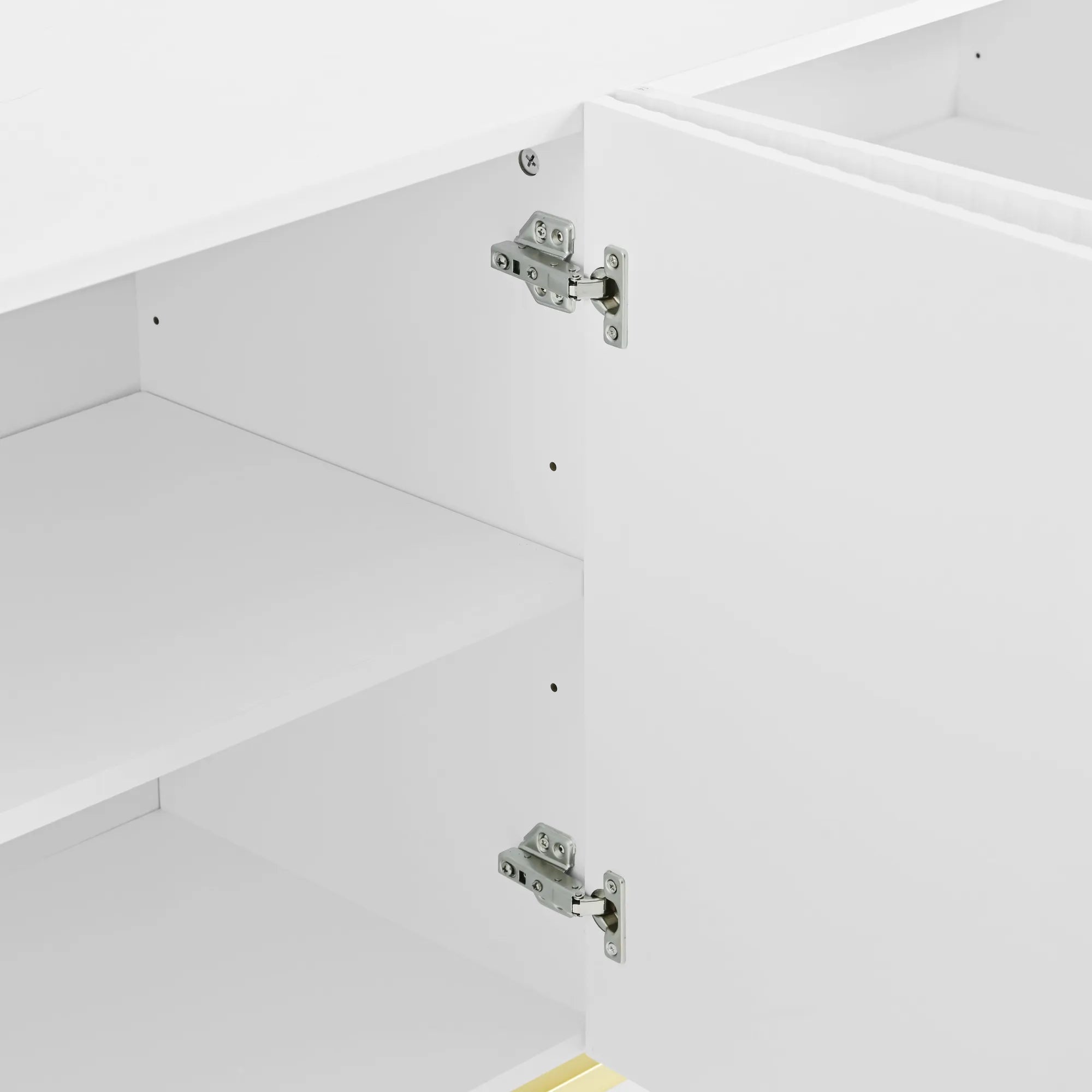 60” Modern 4-Door Sideboard with Gold Handles