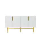 60” Modern 4-Door Sideboard with Gold Handles