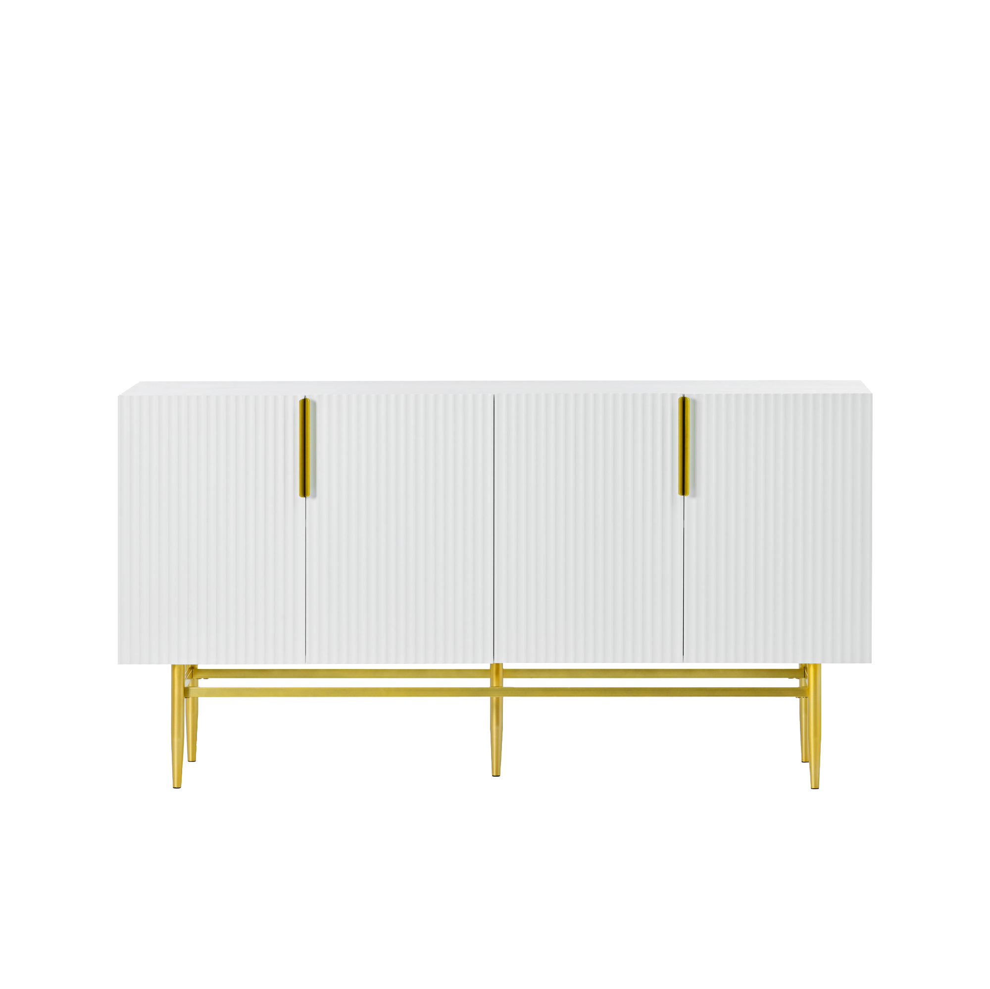 60” Modern 4-Door Sideboard with Gold Handles