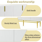 60” Modern 4-Door Sideboard with Gold Handles